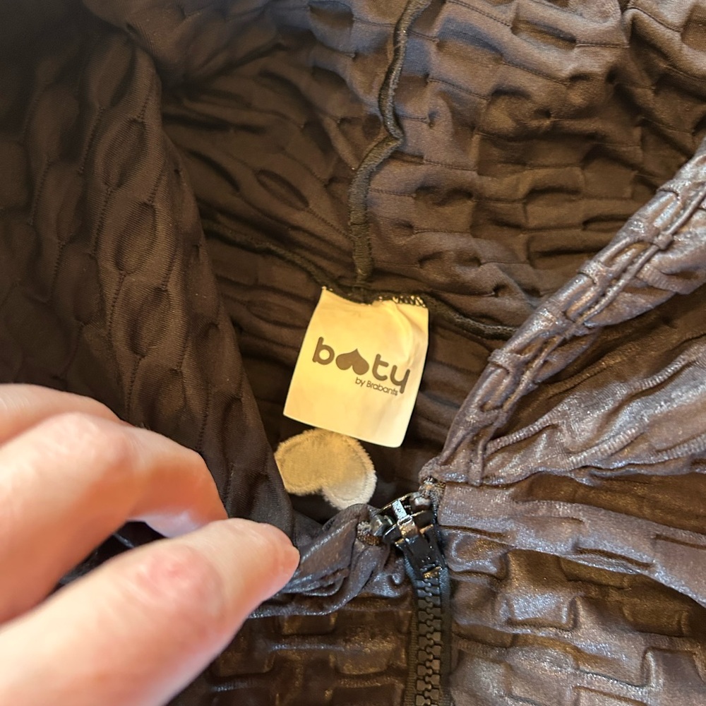 NWOT Booty by Brabants Chrome black jacket zip up hooded one size NEVER USED - Picture 5 of 5